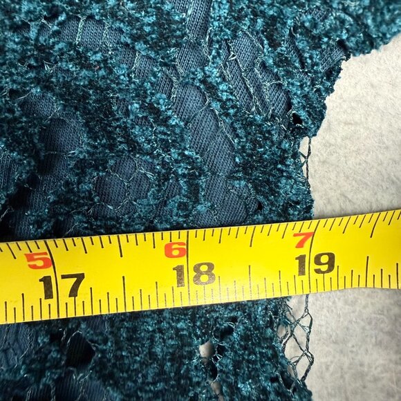 Sundance Large Remarkable Beauty Velvet Lace Overlay Long Sleeve Top Green Boho - Picture 11 of 13